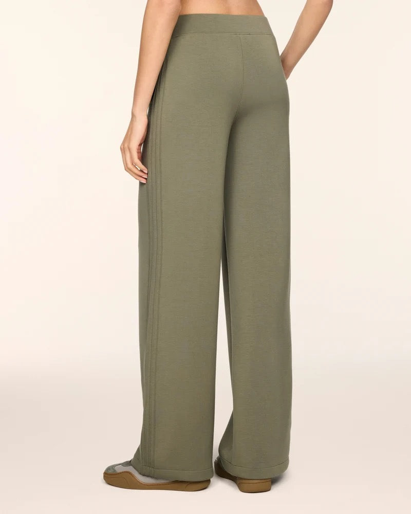 Pintuck Wide Leg Pant - Herb