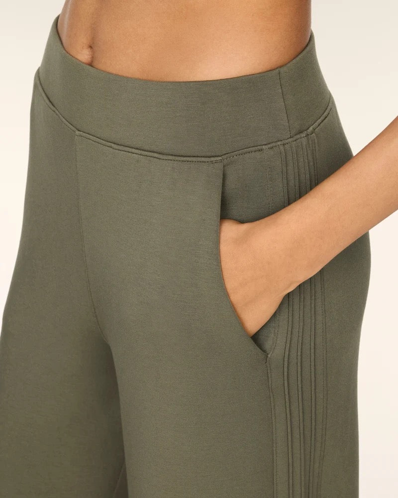 Pintuck Wide Leg Pant - Herb