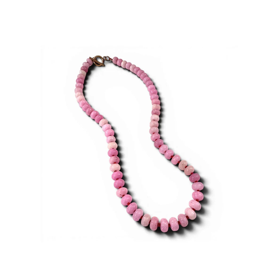 Bold Gemstone Beaded Necklace - Rose Quartz