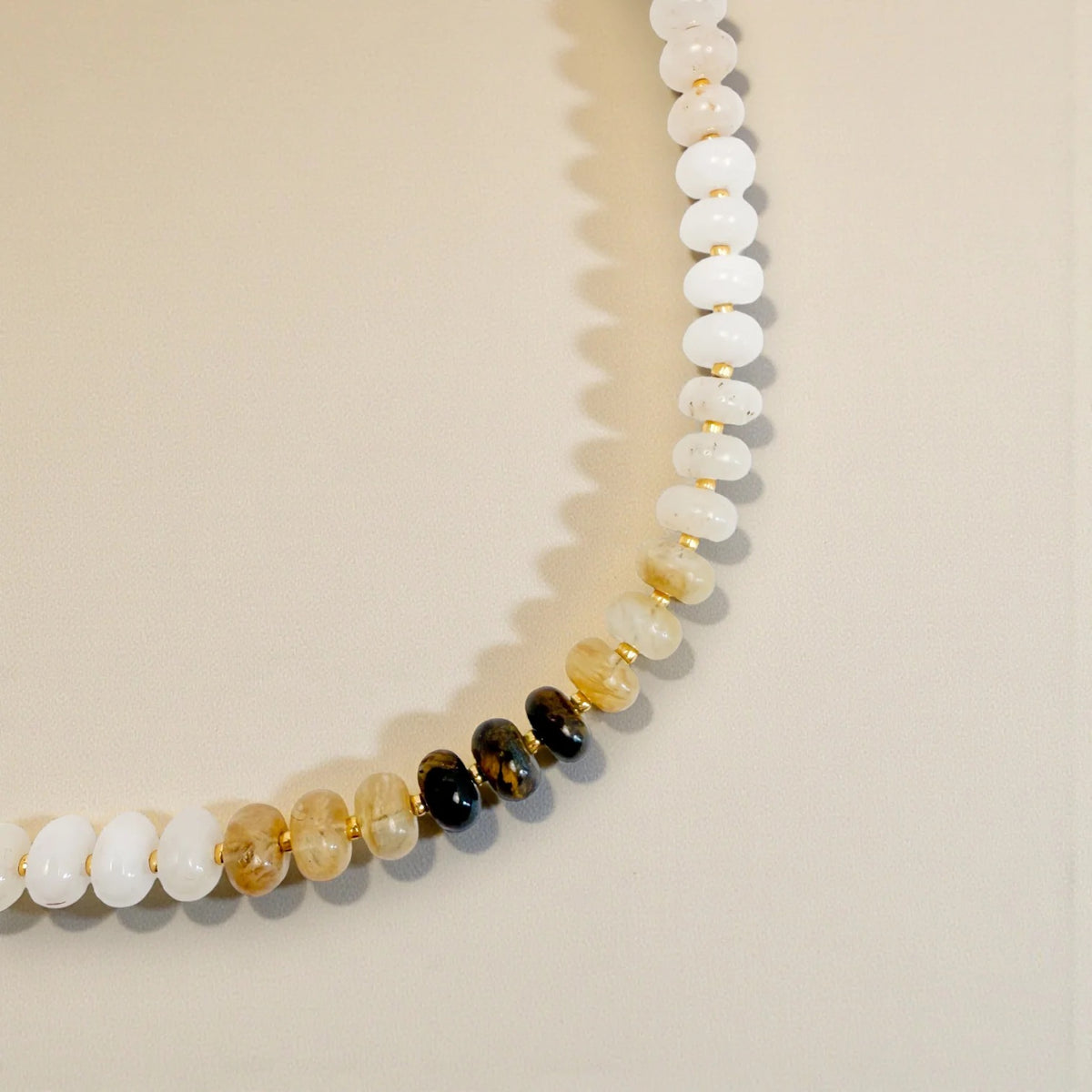 Bold Gemstone Beaded Necklace - Tigers Eye