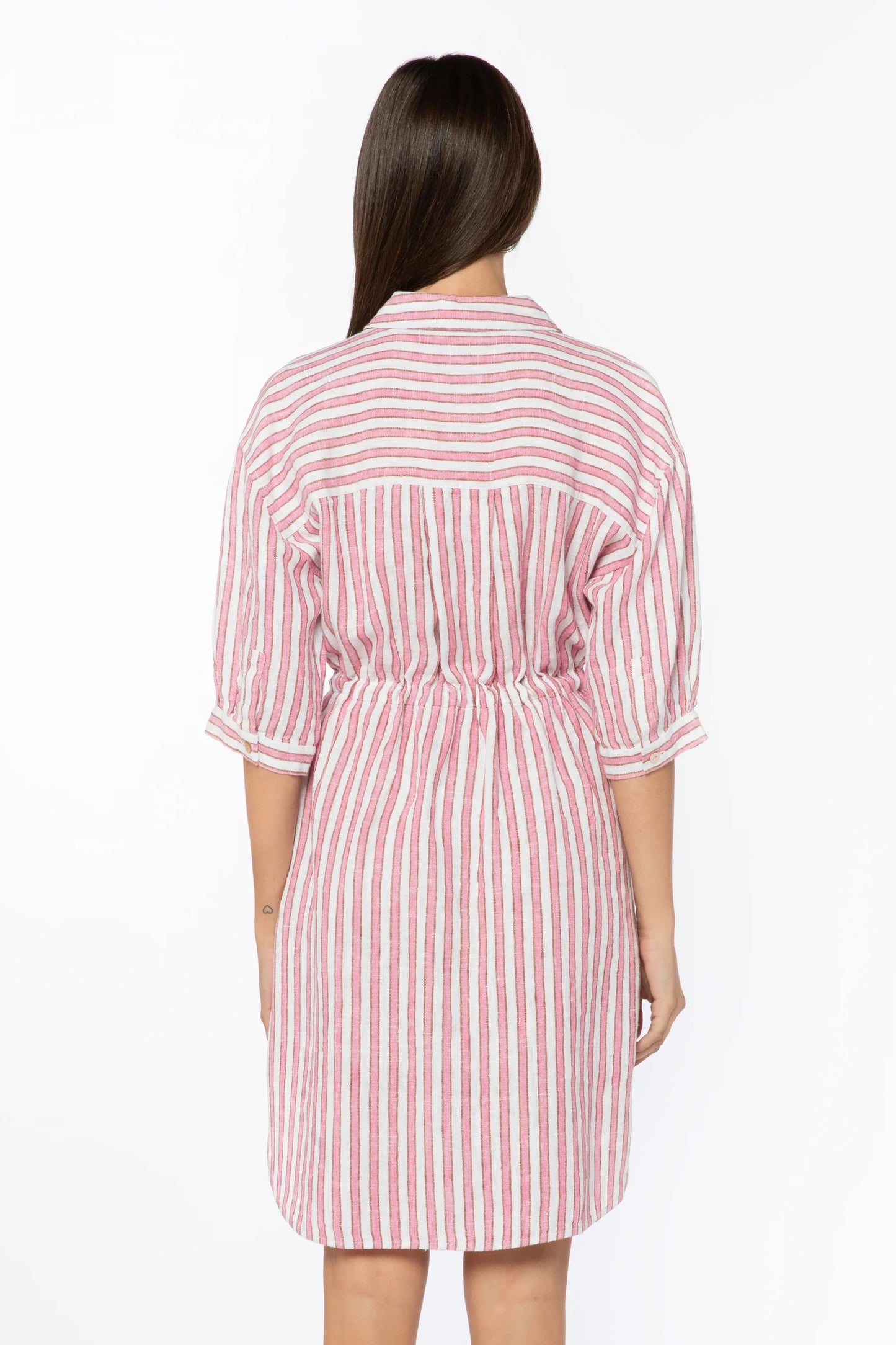 Jenneva Stripe Dress - Pink Cacti