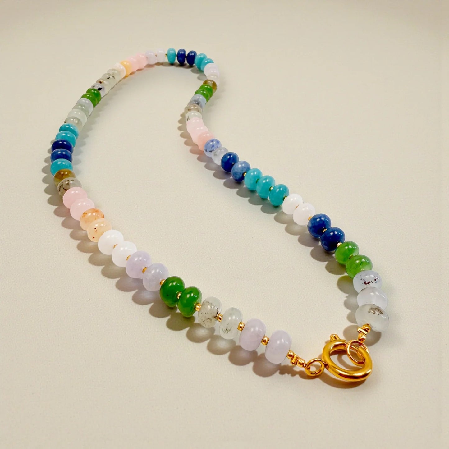 Bold Gemstone Beaded Necklace - Colour Pop