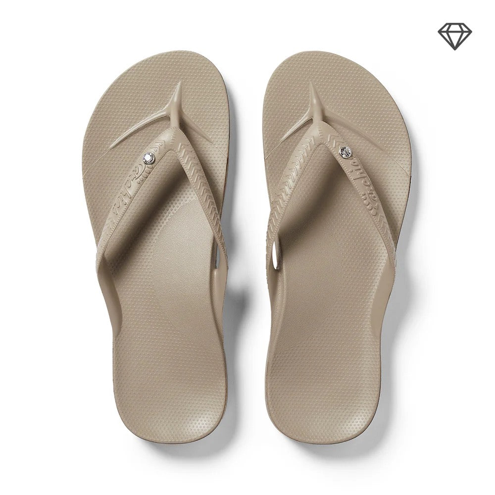 Crystal Flip Flop - Taupe Crystal