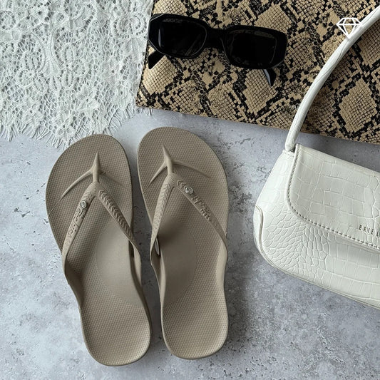 Crystal Flip Flop - Taupe Crystal