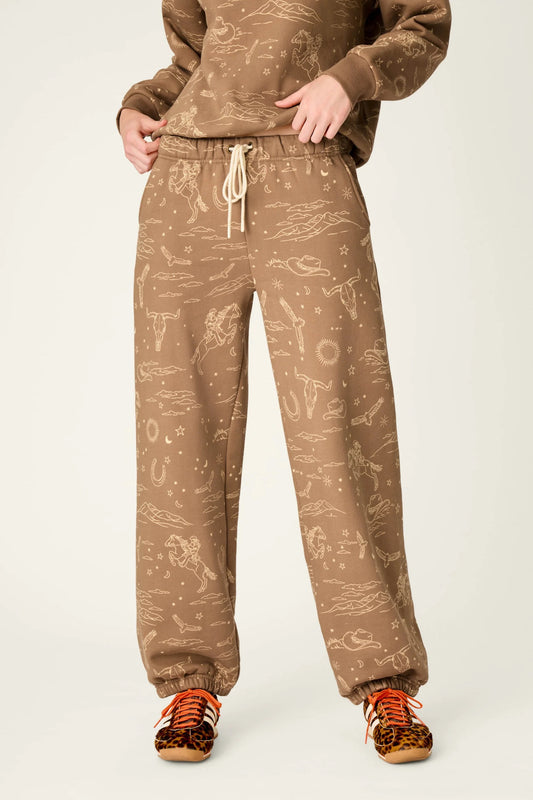 Western Ways Ride 'Em Cowgirl Good Hang Joggers - Taupe