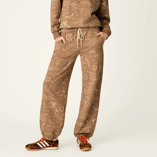 Western Ways Ride 'Em Cowgirl Good Hang Joggers - Taupe