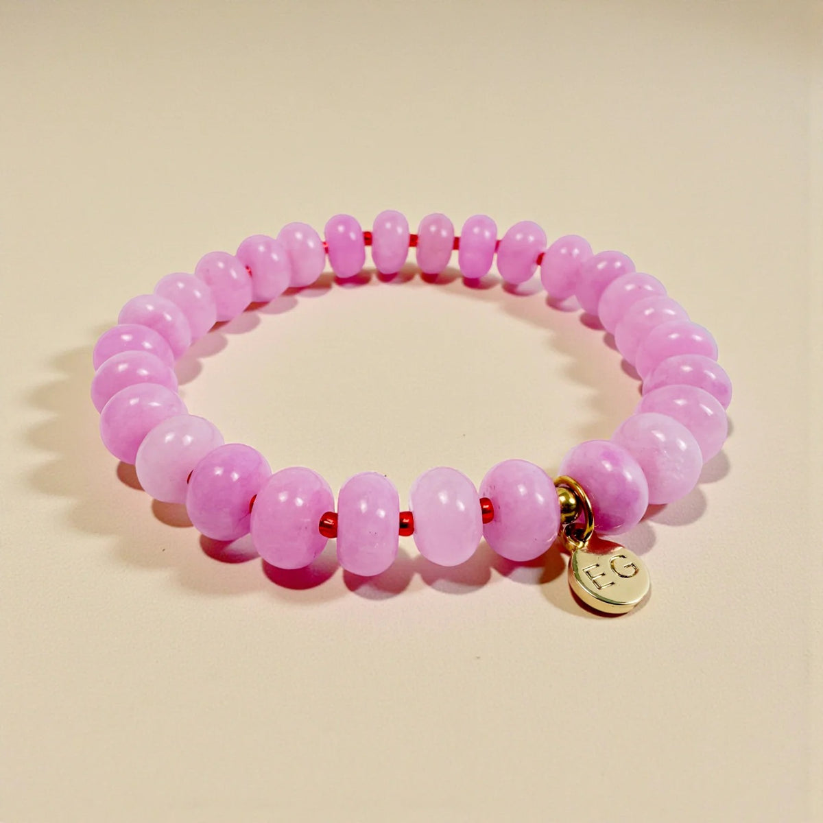 Rondelle Gemstone Bracelet - Rose Quartz