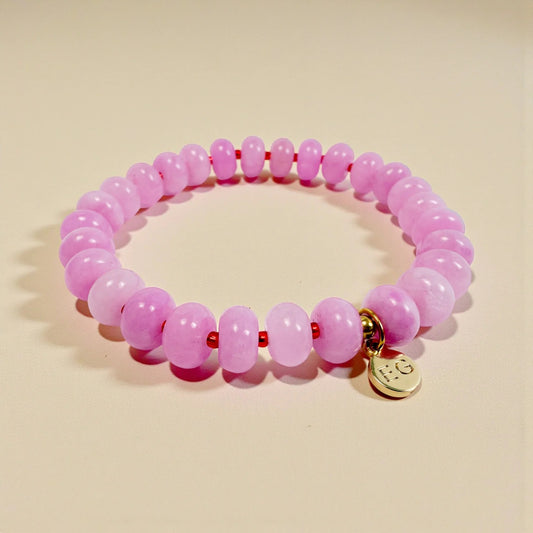 Rondelle Gemstone Bracelet - Rose Quartz