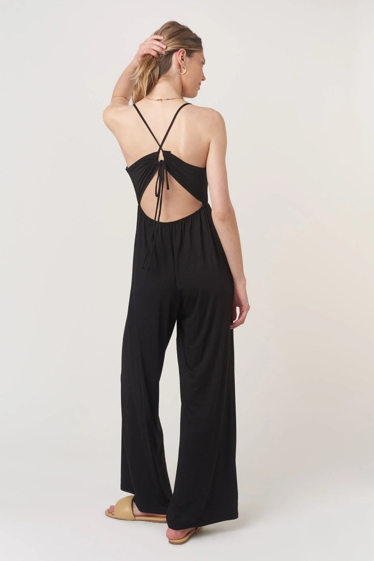 Icon Tie Back Jumpsuit - Black