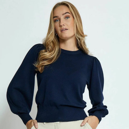 Liva Long Sleeve Pullover - Black Iris