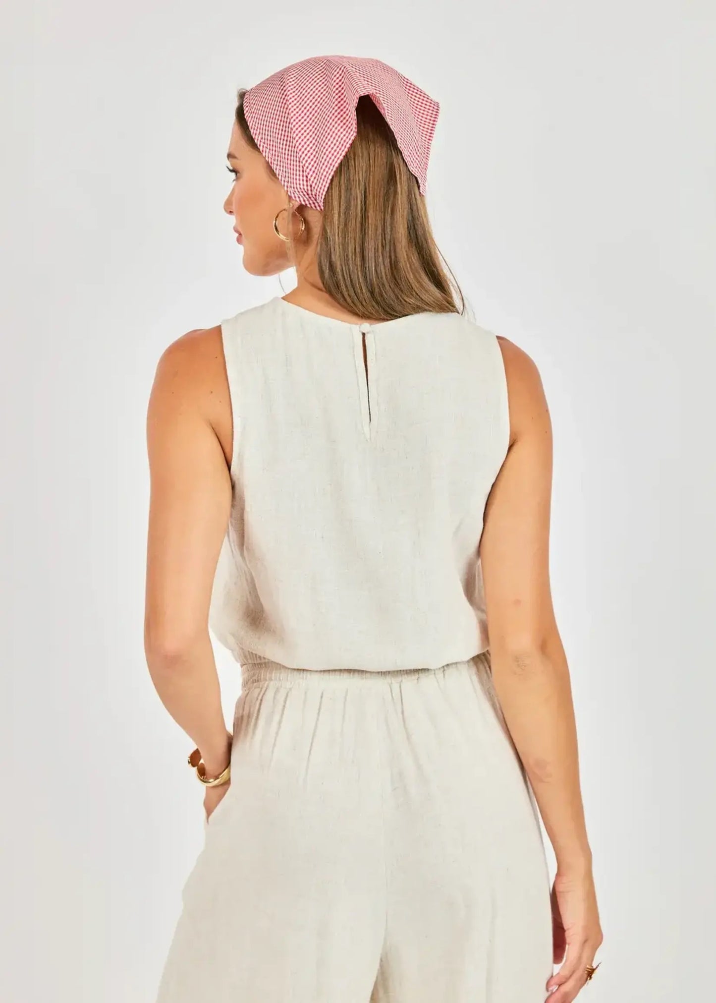 Sugarloaf Elastic Hem Top - Oatmeal