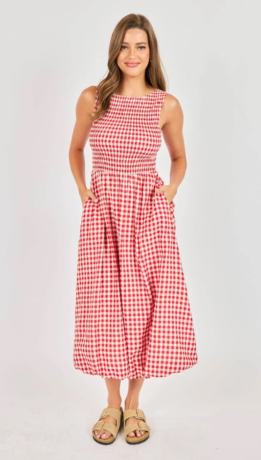 Apple Butter Midi Dress - Red