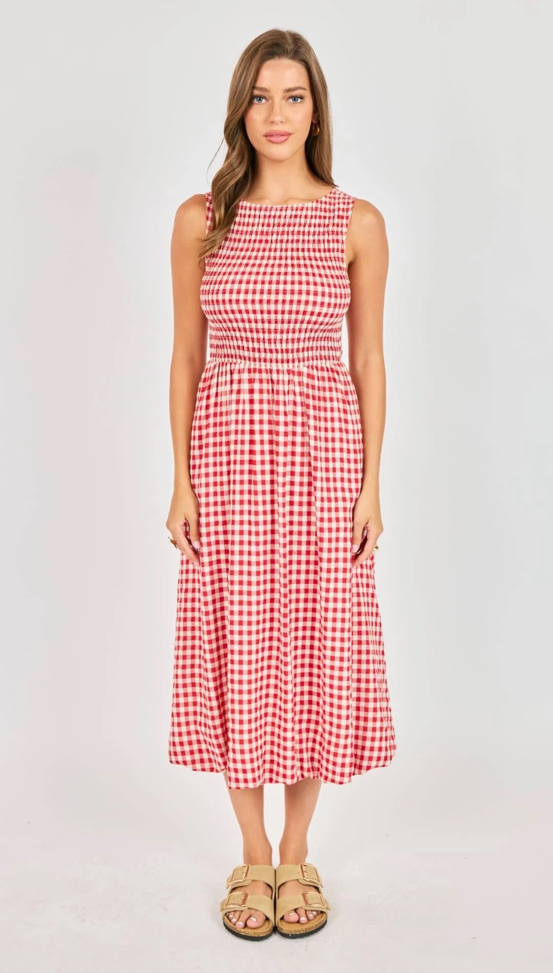 Apple Butter Midi Dress - Red