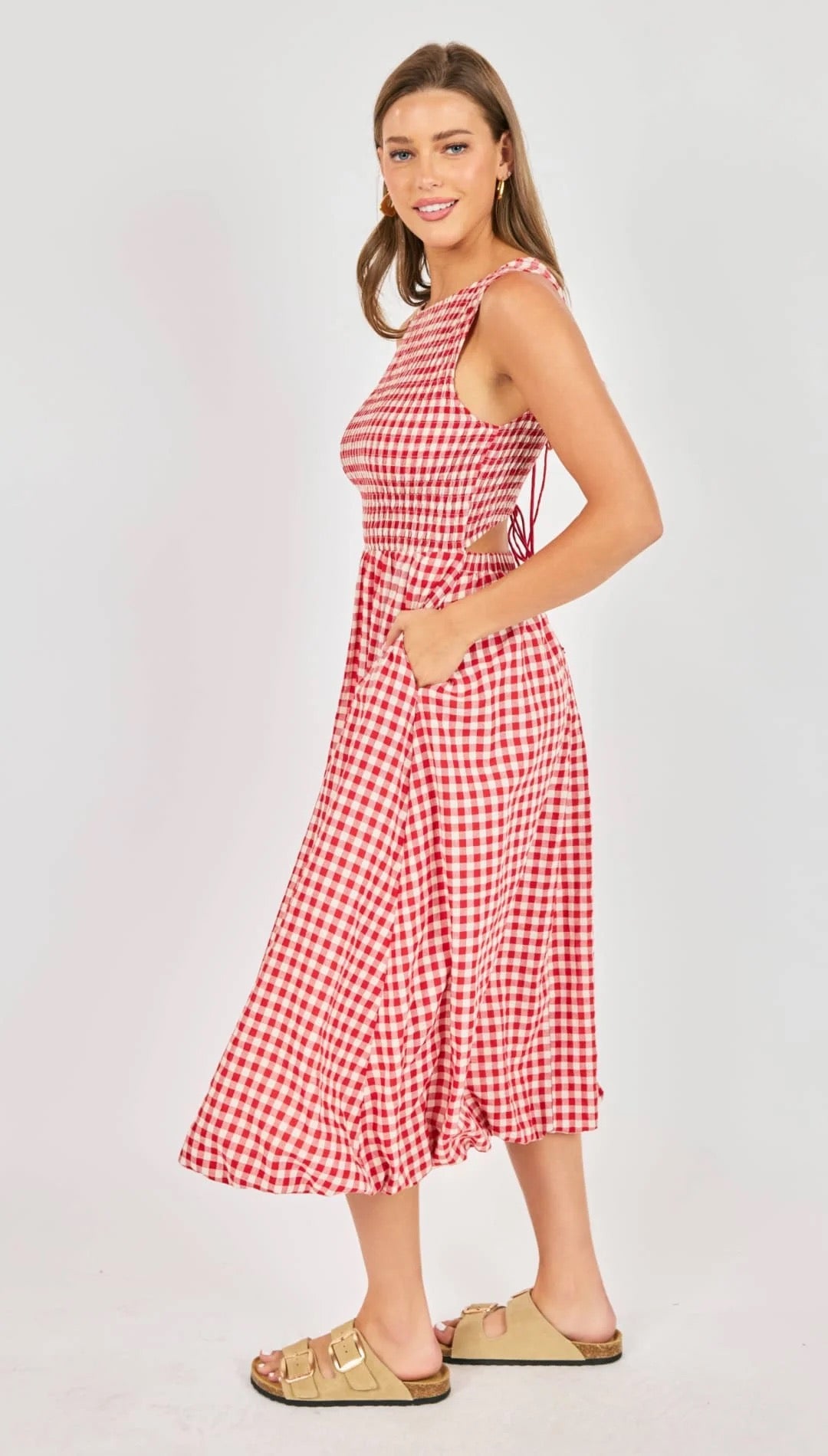Apple Butter Midi Dress - Red