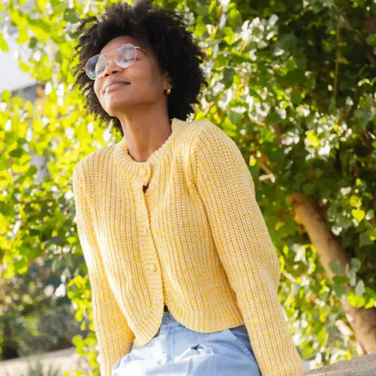 Sunroof Tulip Hem Cardi - Lemon Ivory