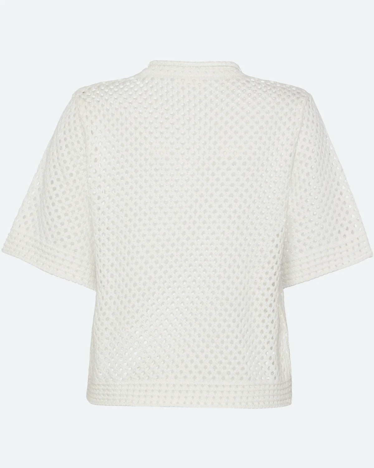 Lily Crochet Knit Tee - White