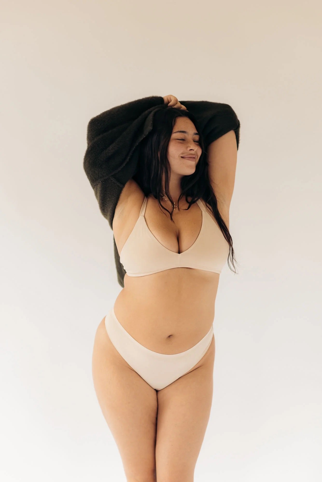 Seamless High Rise Thong - Beige