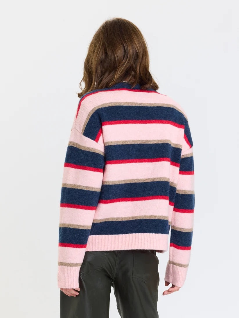 Carlyle Sweater - Coral Stripe