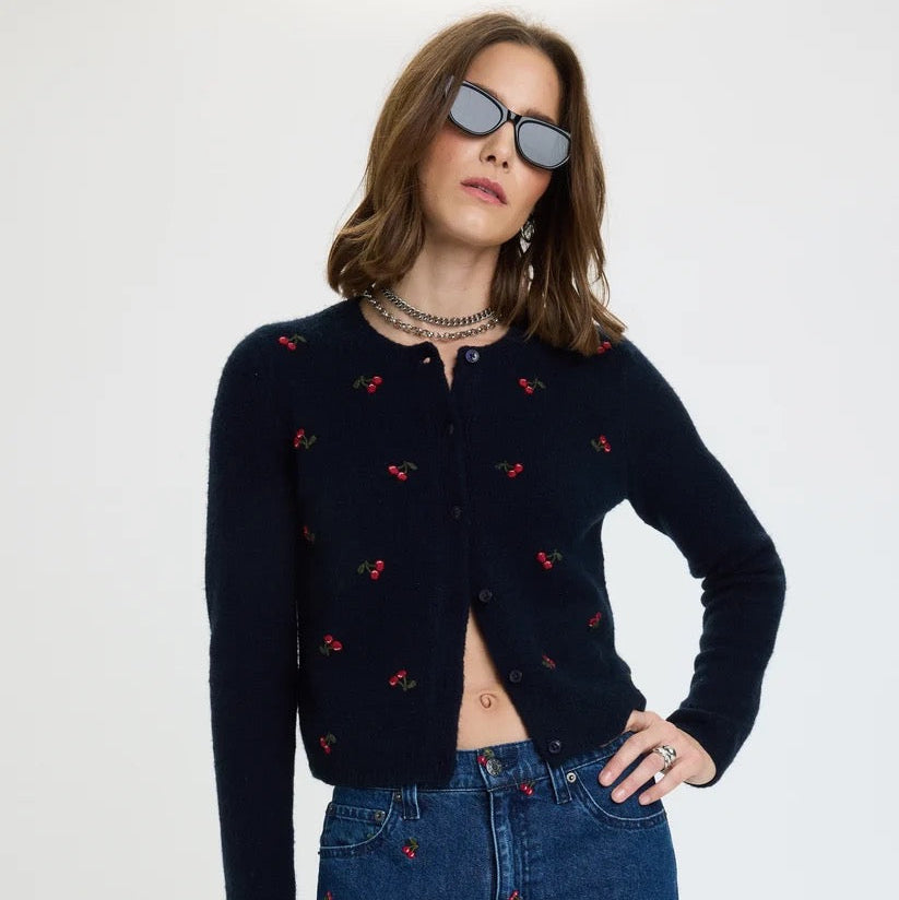 Muse Fitted Cardigan - Cherry
