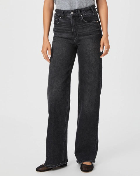 Sasha 32" Wide Leg Jean - Viper Black Distressed