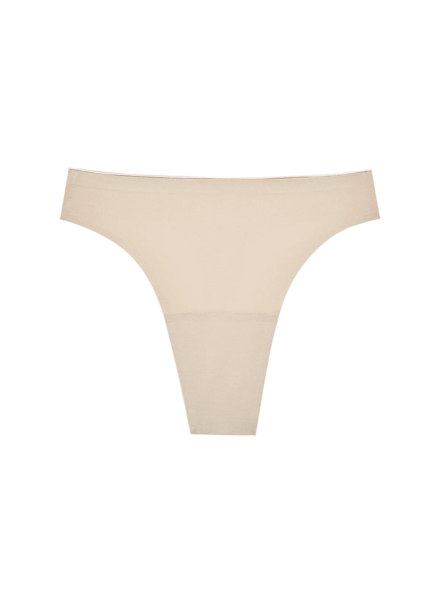 Seamless High Rise Thong - Beige
