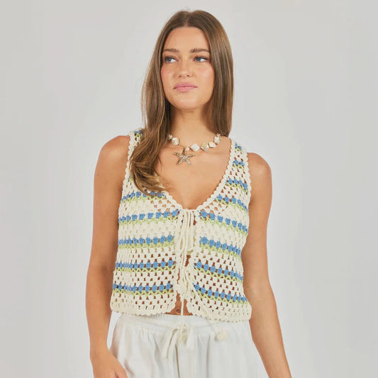 Stairsteps Crochet Vest - Multi