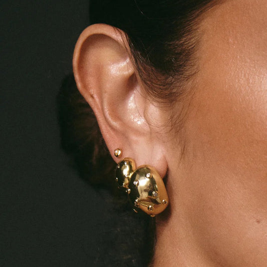 MIni Pave Molten Studs- Gold