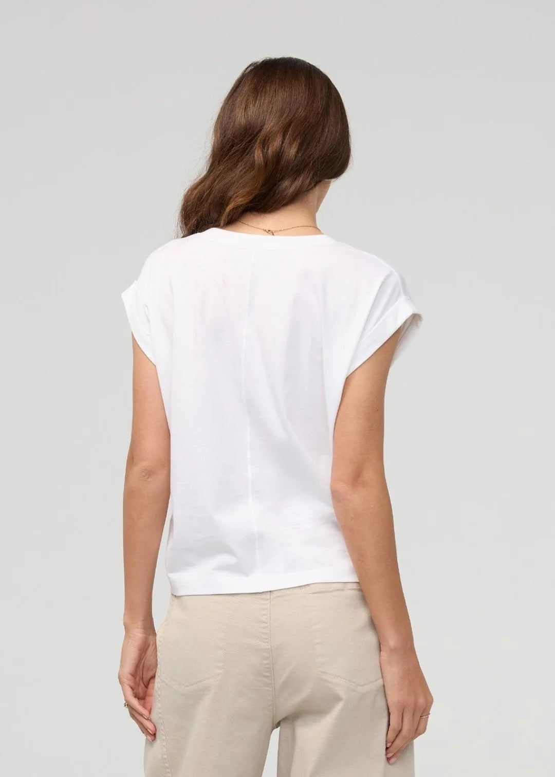 PurePima Dolman V-neck Tee - White