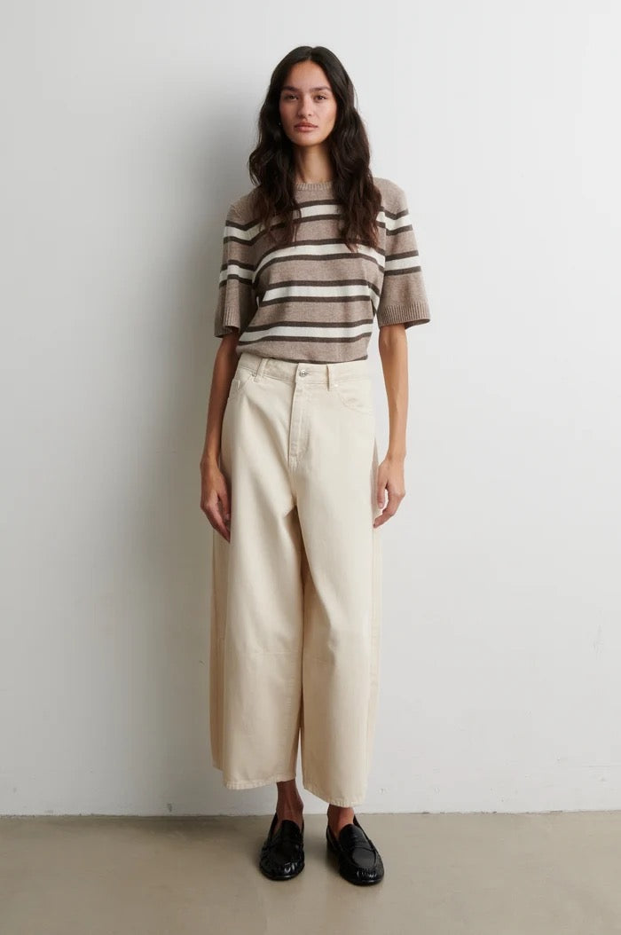 Vilna Knit Stipe Top - Beige