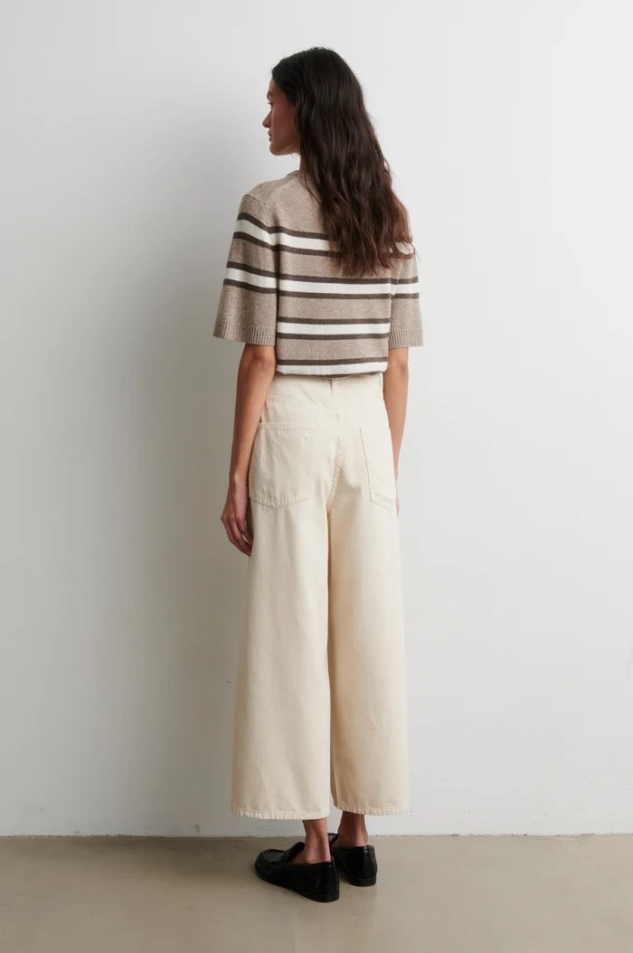 Vilna Knit Stipe Top - Beige