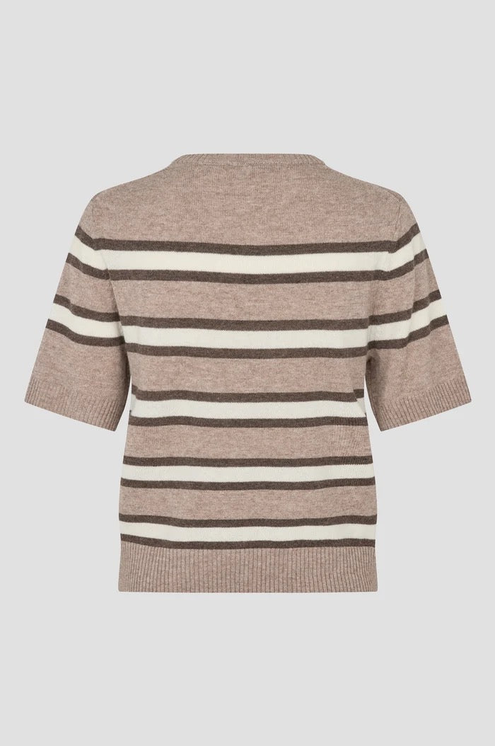 Vilna Knit Stipe Top - Beige
