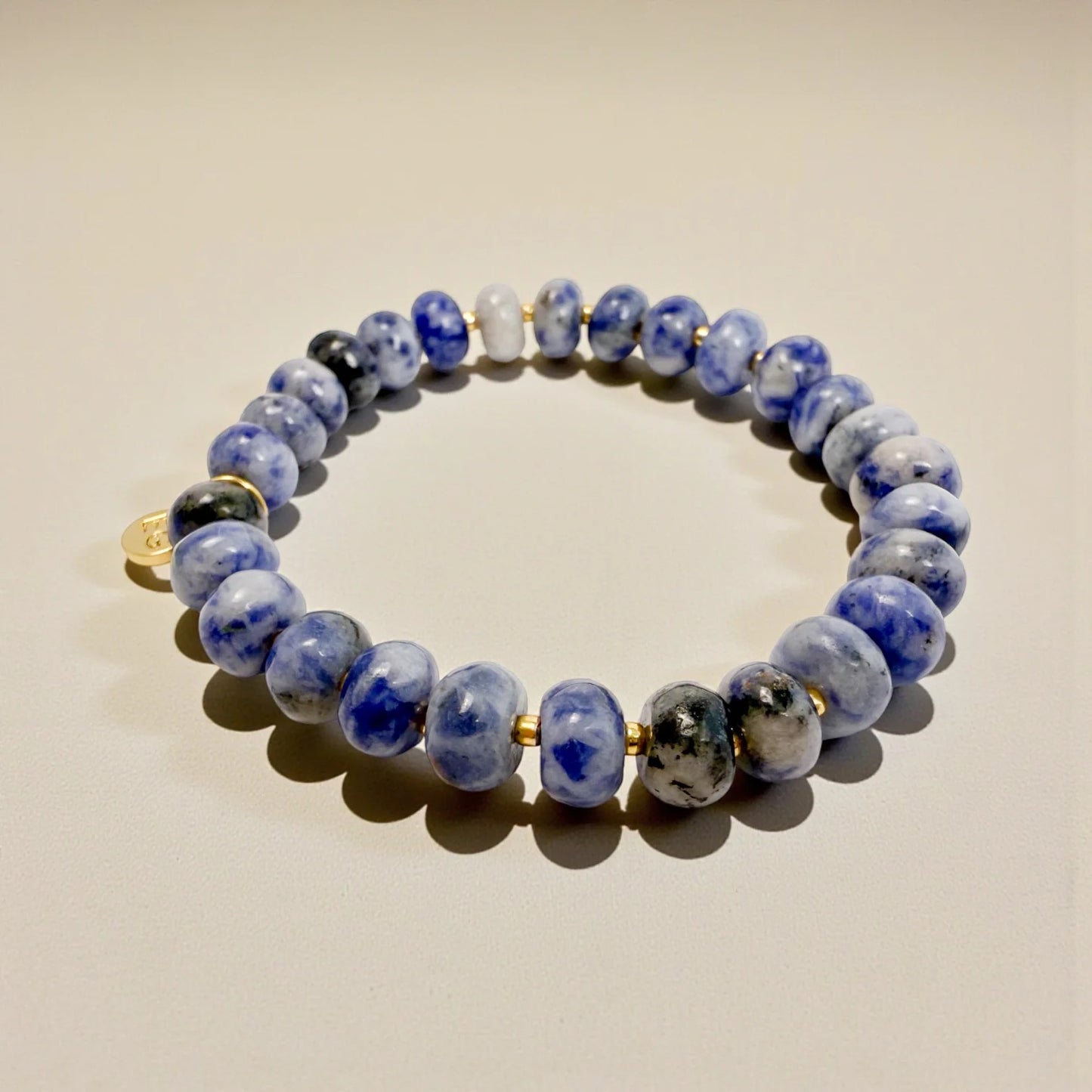 Rondelle Gemstone Bracelet - Lapis