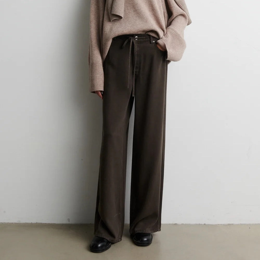 Irven Tie Waist Pant - Black Olive
