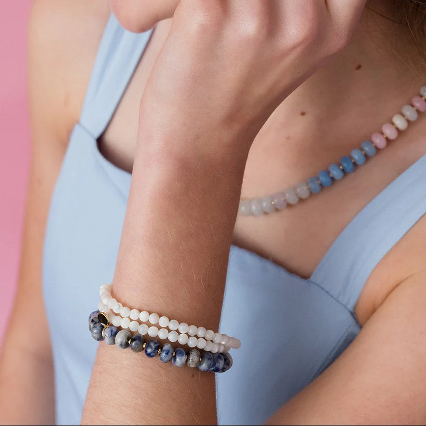 Rondelle Gemstone Bracelet - Lapis