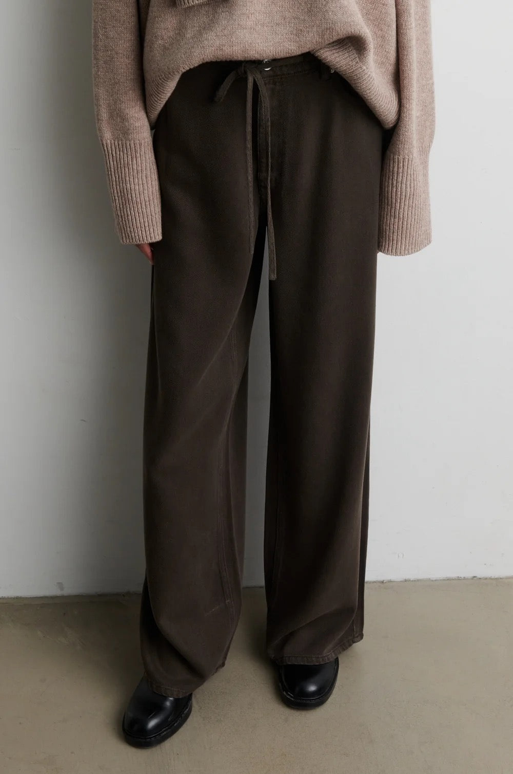 Irven Tie Waist Pant - Black Olive