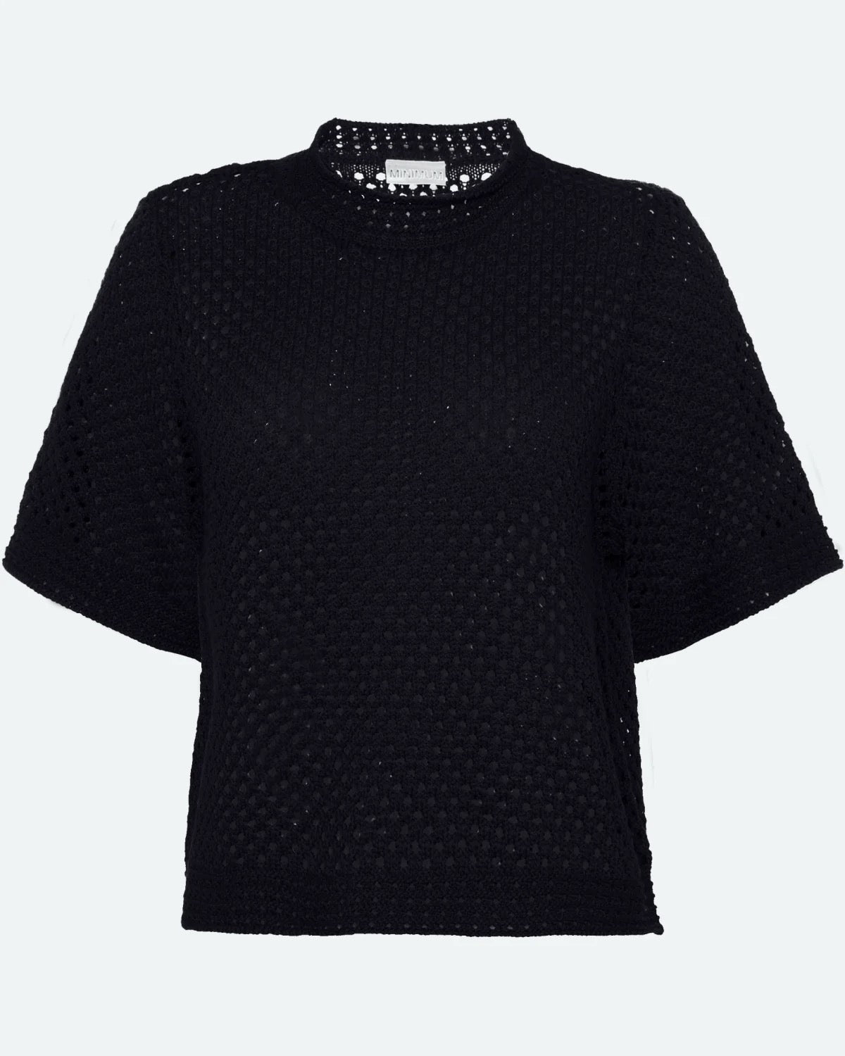 Lily Crochet Knit Tee - Black