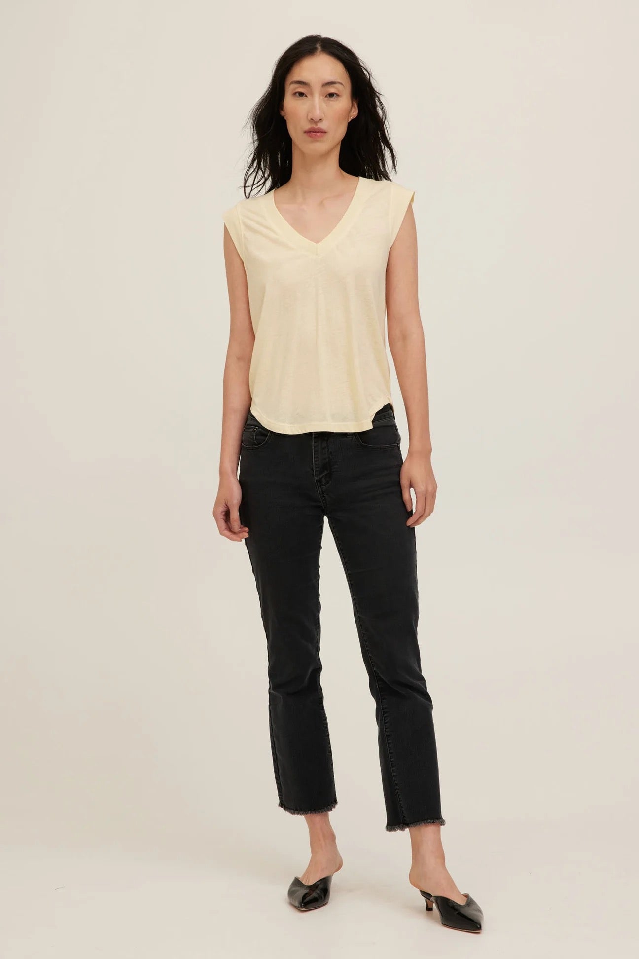 Rue V Neck Tank - Butter Yellow