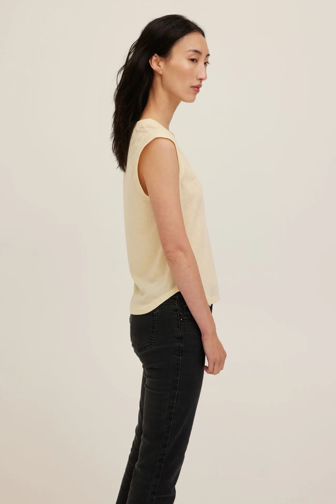 Rue V Neck Tank - Butter Yellow