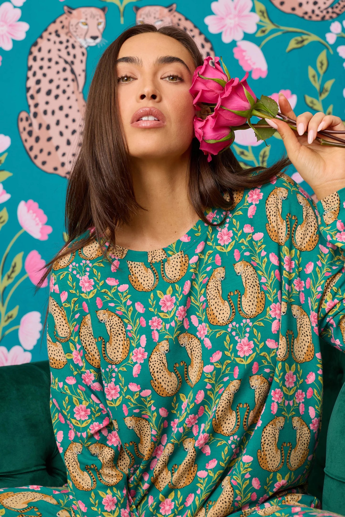 Cheetah Bonita Long Sleeve - Teal