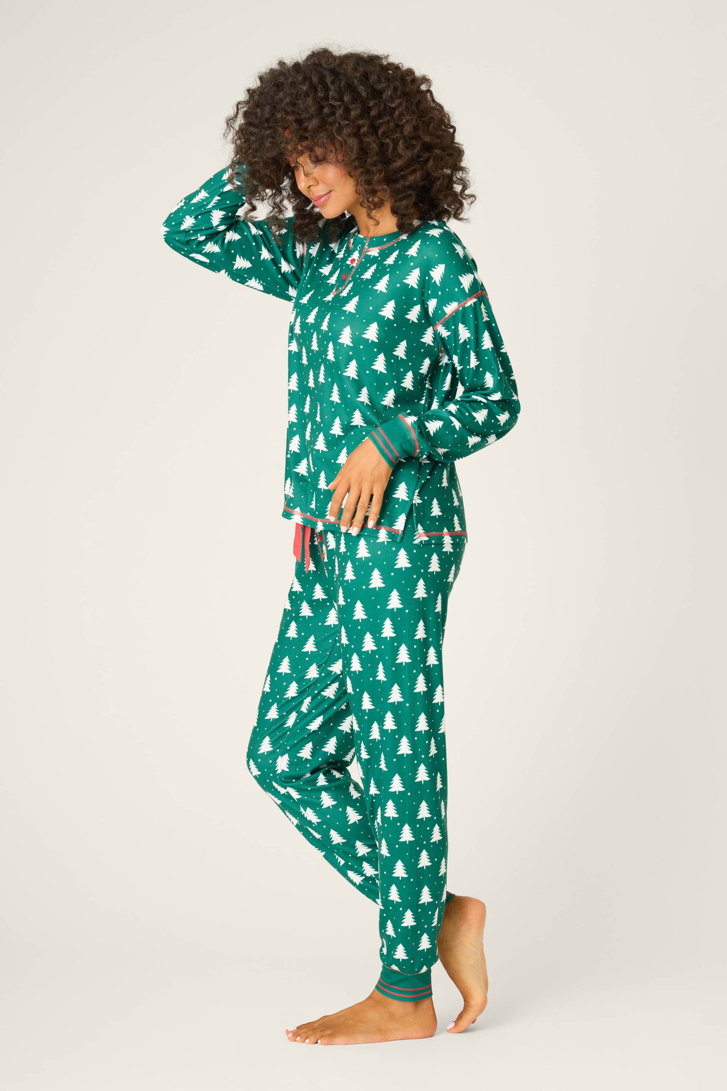 Pointelle Pj Set - Dark Forest Green
