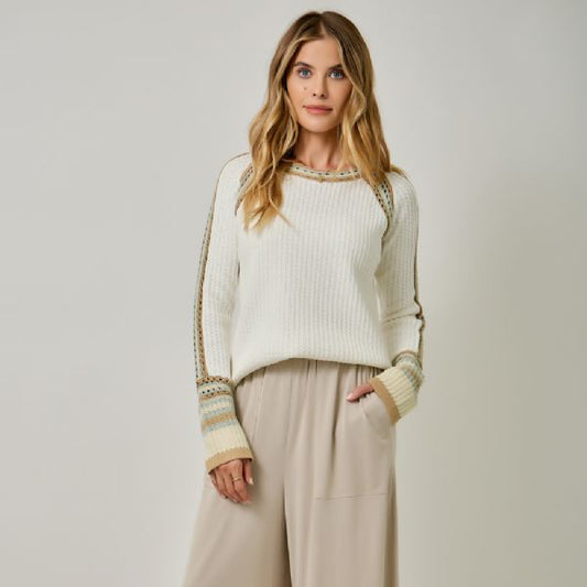 Thermal Stripe Top - Ivory