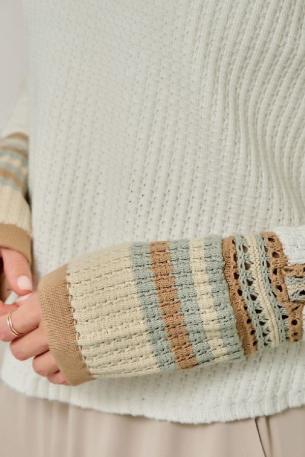 Thermal Stripe Top - Ivory