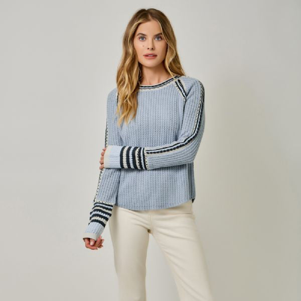 Thermal Stripe Top - Blue