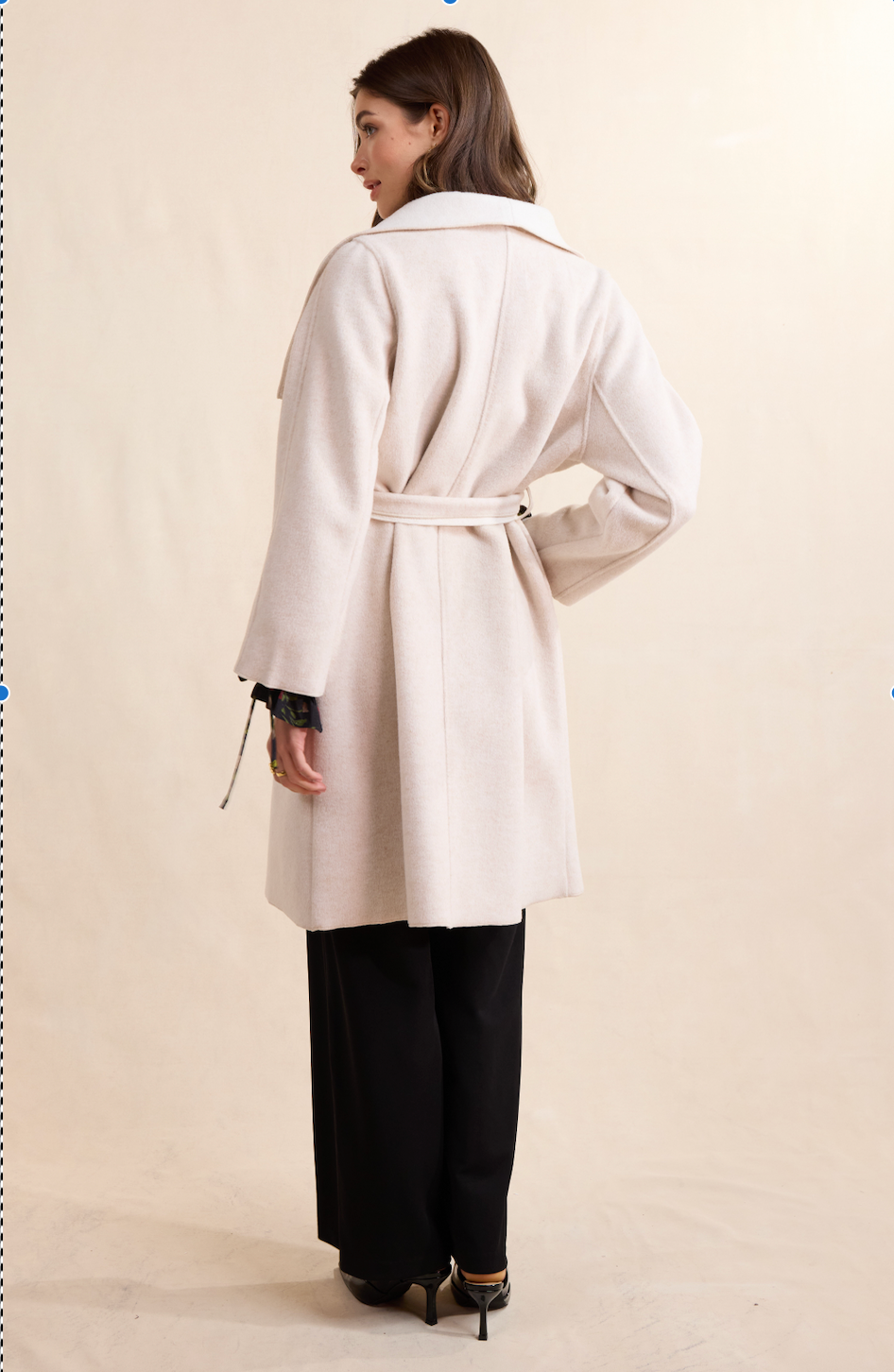 Adley Belted Wrap Coat - Beige